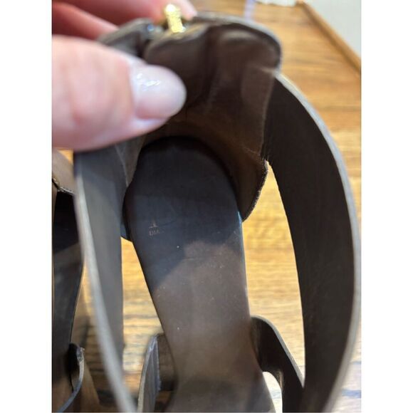 DIANE VON FURSTENBERG Opal Sandal Wedge Wooden Sandal Mink Brown - Picture 3 of 10